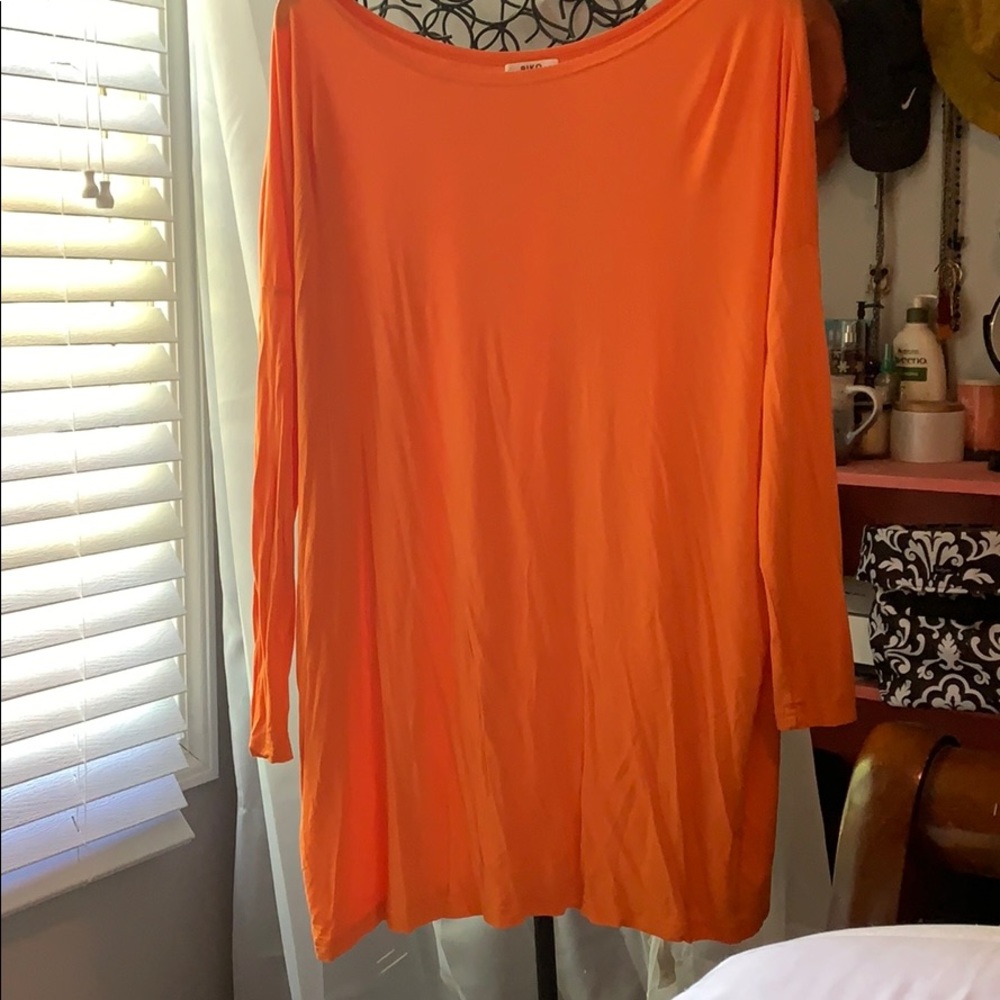 Orange long sleeve piko brand dress